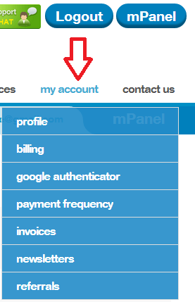 HoverMouseOverMyAccountHeading